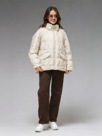 Женская демисезонная куртка ультралегкая весна-осень Viva Wear модель 6535 модель 6535-milky Женская демисезонная куртка ультралегкая весна-осень Viva Wear модель 6535 модель 6535-milky Фото