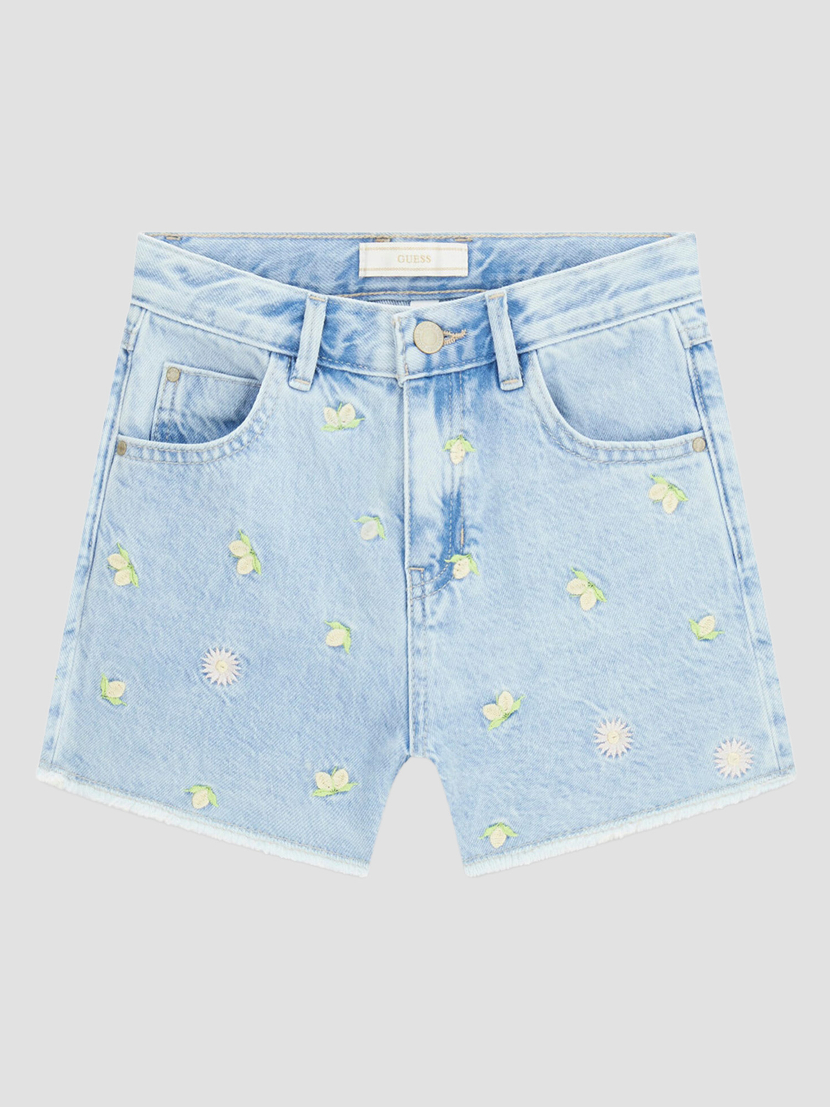 Бавовняні Дитячі Джинсові шорти GUESS Kids  (J6GD35.D45E0-LMFL) колір блакитний GUESS Kids - купити в Україні