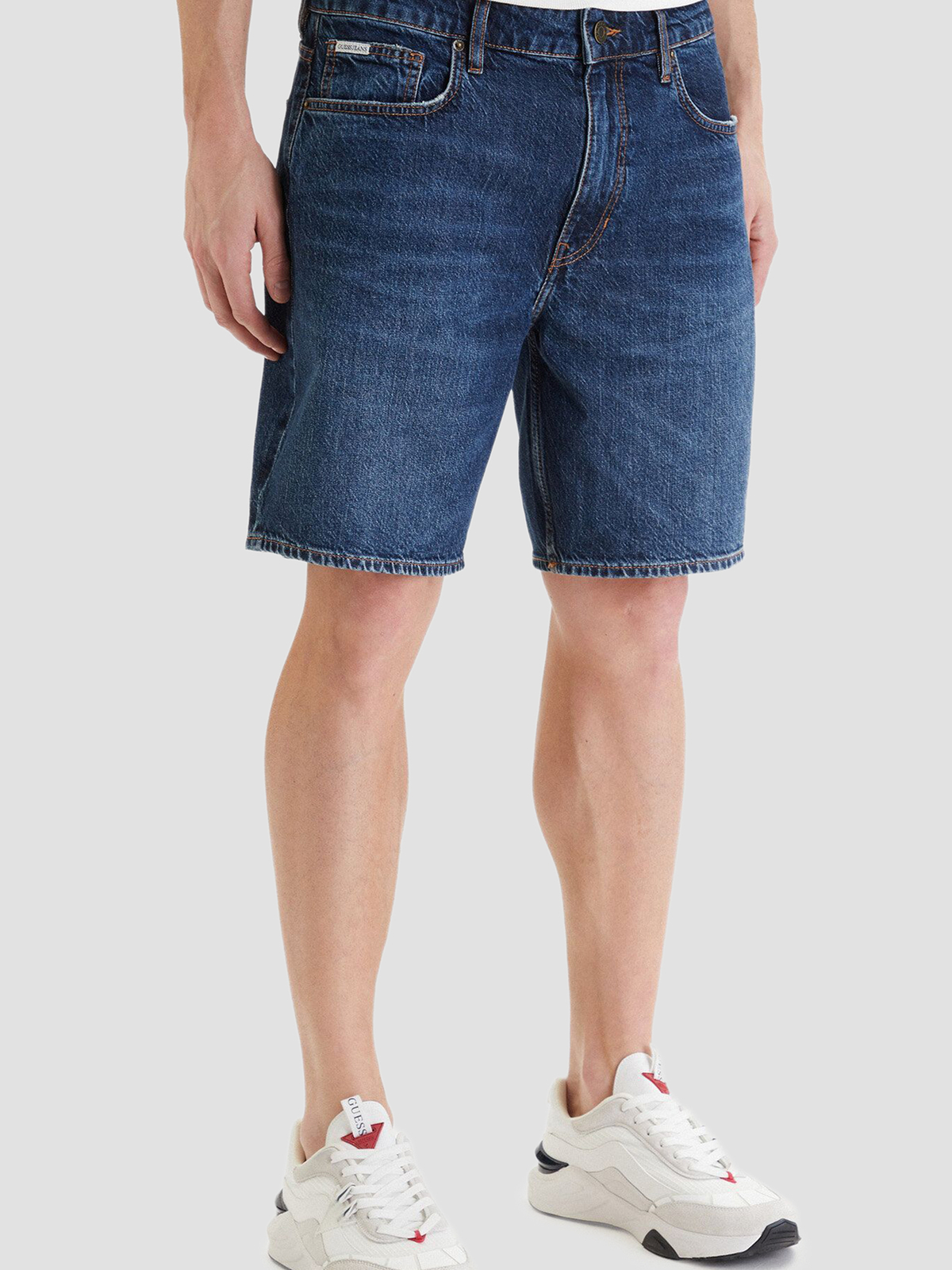 Бавовняні Чоловічі Джинсові шорти Guess Jeans  (M6GD37.D5M5U-GJEW) колір синій