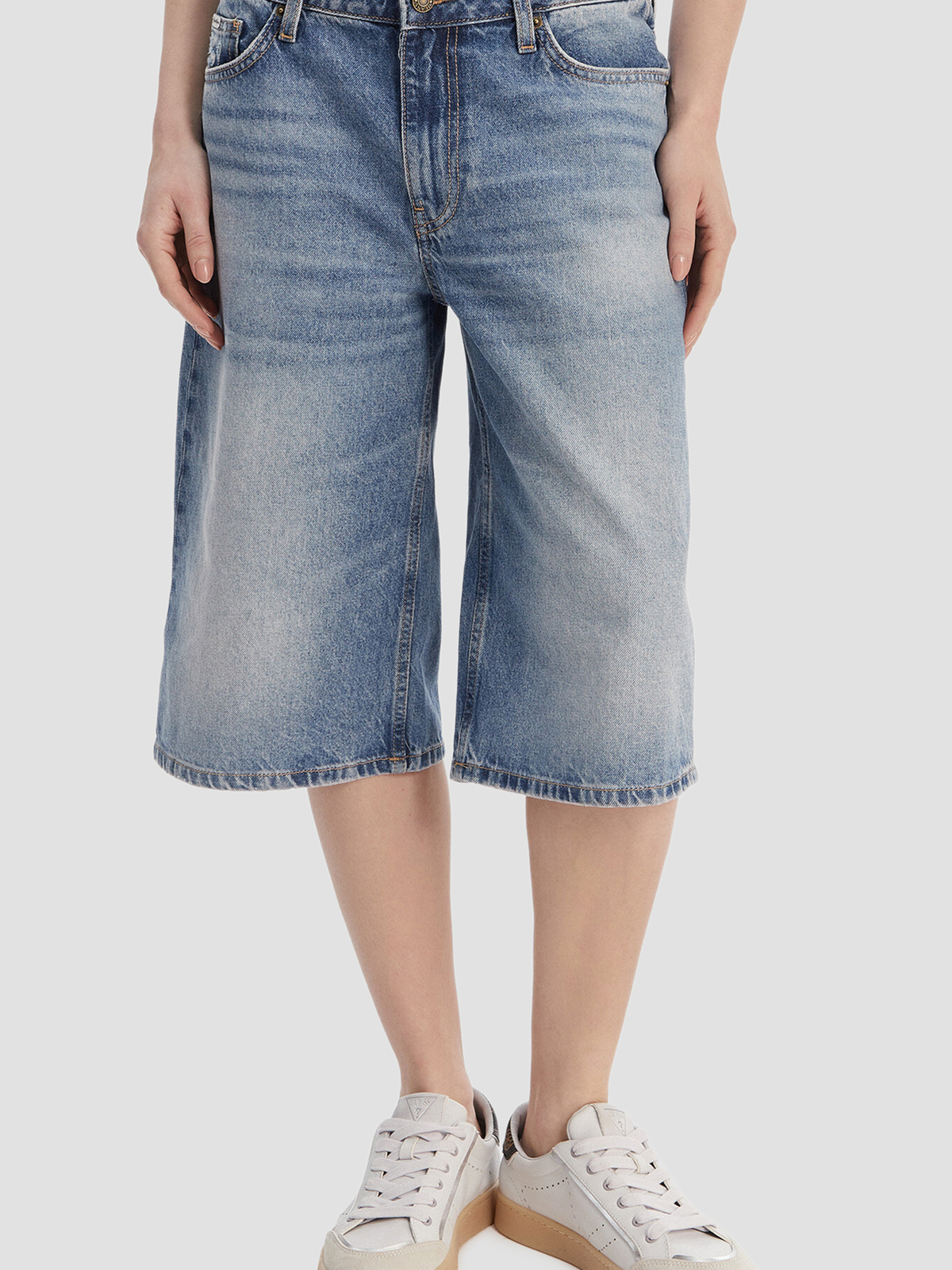 Бавовняні Жіночі Джинсові шорти Guess Jeans  (W6GD1D.D6363-GJSM) колір синій