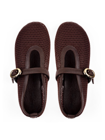 Балетки жіночі сітка Airа коричневі модель oc1316 Фото