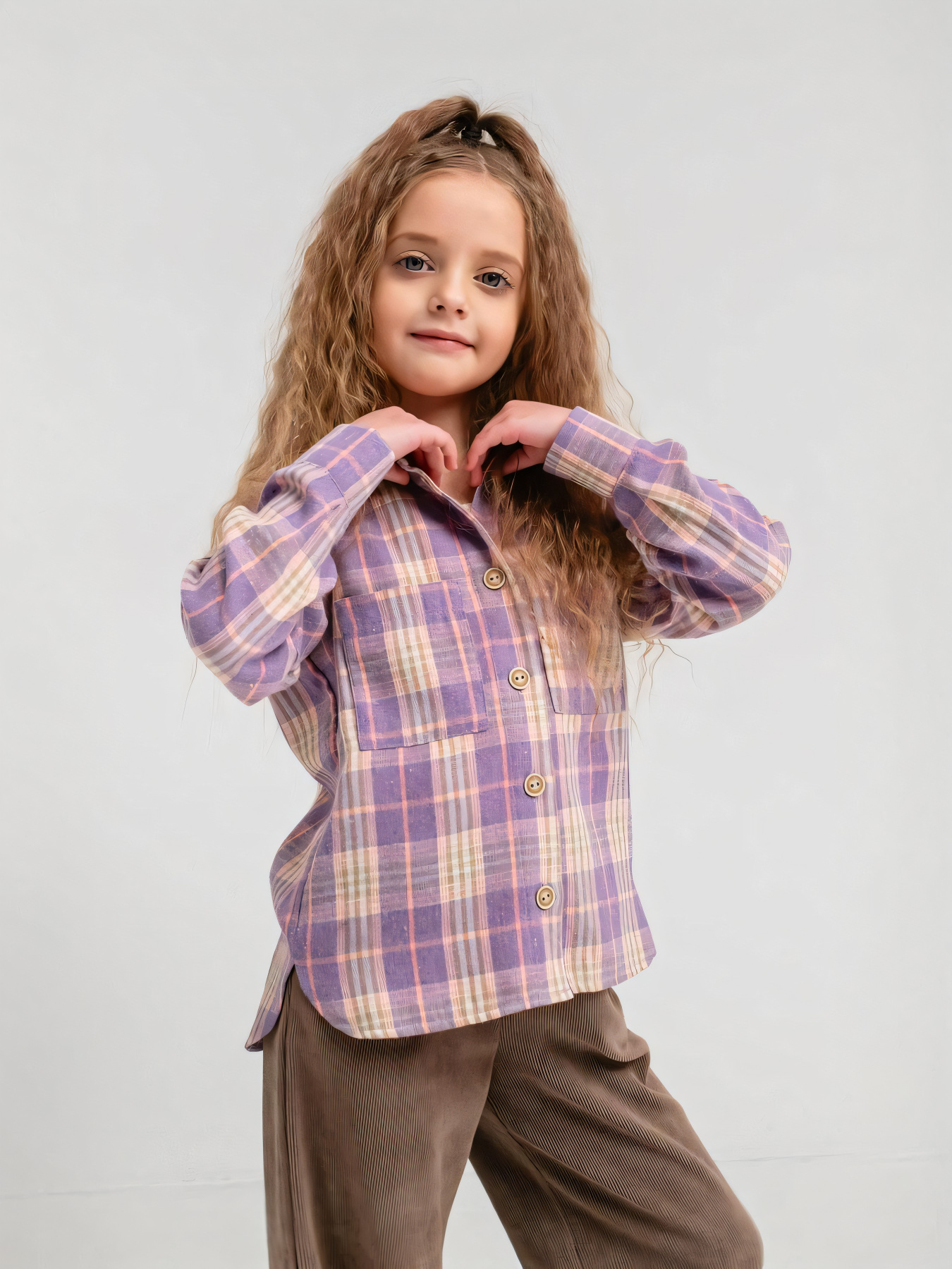 Дитяча фланелева сорочка на ґудзиках для дівчинки, Фіолетовий Denchik (dn-8578_5) модель dn-8578-5-foletovij Дитяча фланелева сорочка на ґудзиках для дівчинки, Фіолетовий Denchik (dn-8578_5) модель dn-8578-5-foletovij Фото