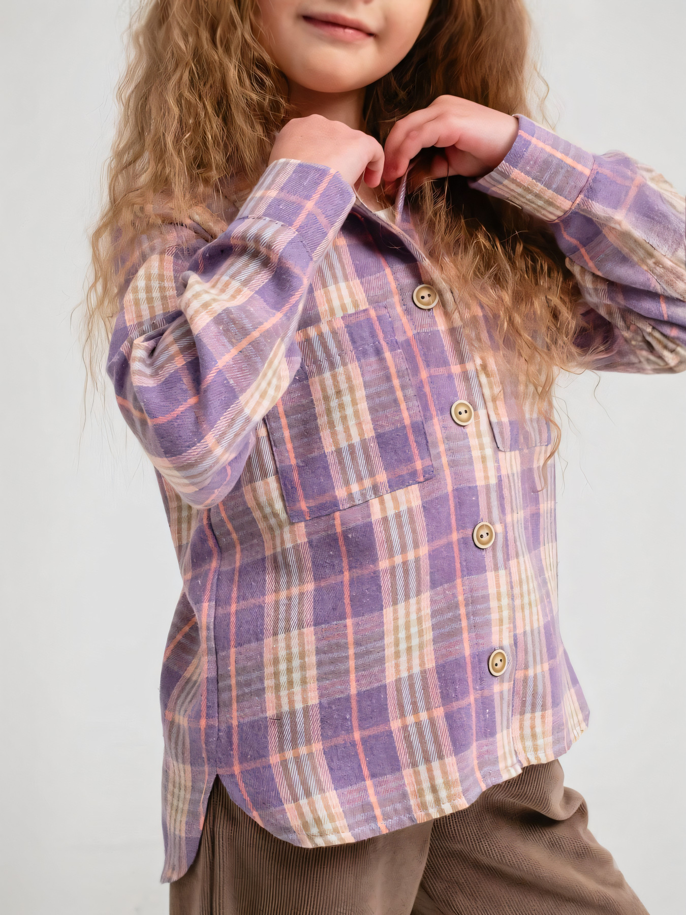 Дитяча фланелева сорочка на ґудзиках для дівчинки, Фіолетовий Denchik (dn-8578_5) модель dn-8578-5-foletovij Дитяча фланелева сорочка на ґудзиках для дівчинки, Фіолетовий Denchik (dn-8578_5) модель dn-8578-5-foletovij Фото