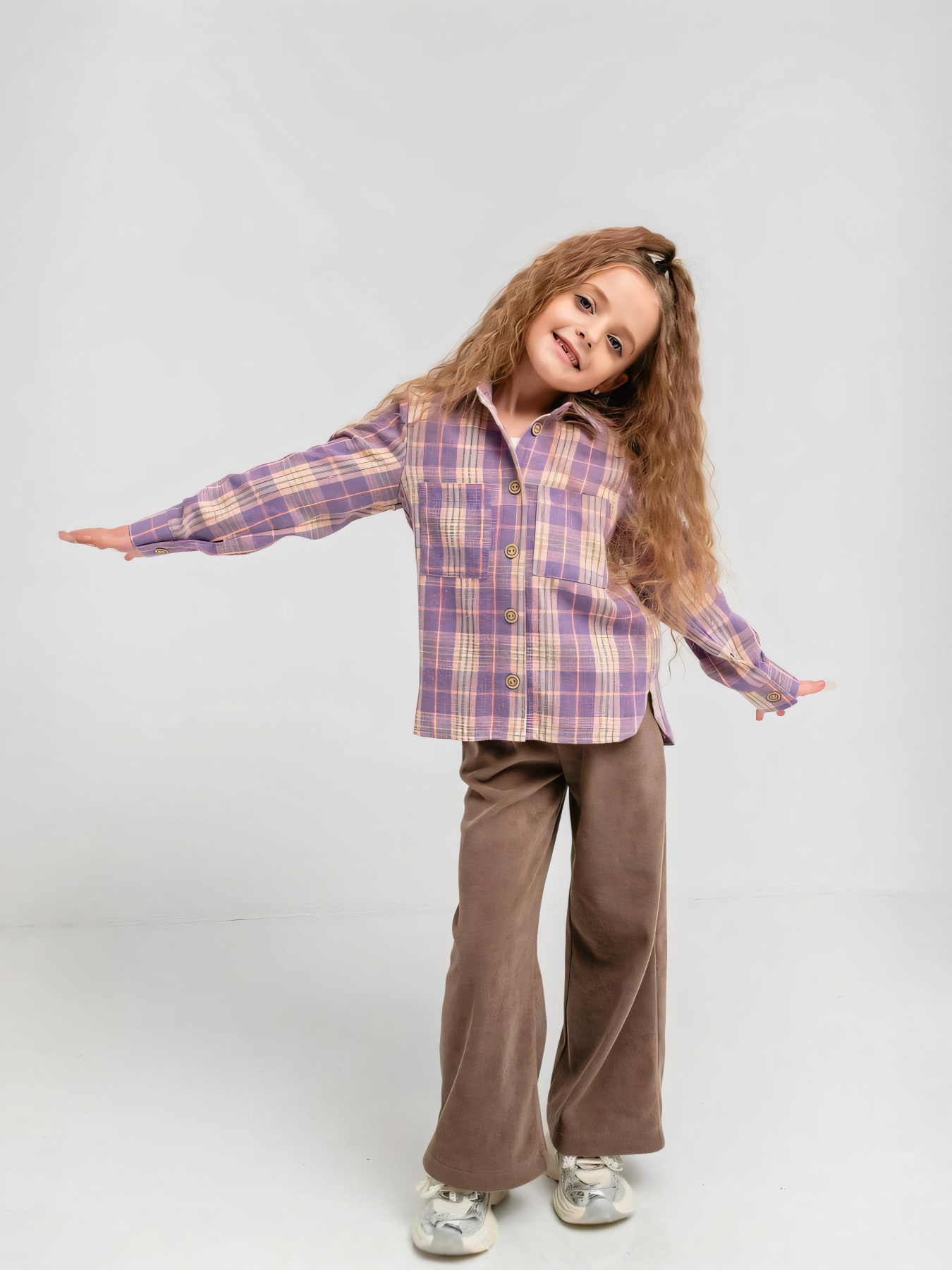 Дитяча фланелева сорочка на ґудзиках для дівчинки, Фіолетовий Denchik (dn-8578_5) модель dn-8578-5-foletovij Дитяча фланелева сорочка на ґудзиках для дівчинки, Фіолетовий Denchik (dn-8578_5) модель dn-8578-5-foletovij Фото