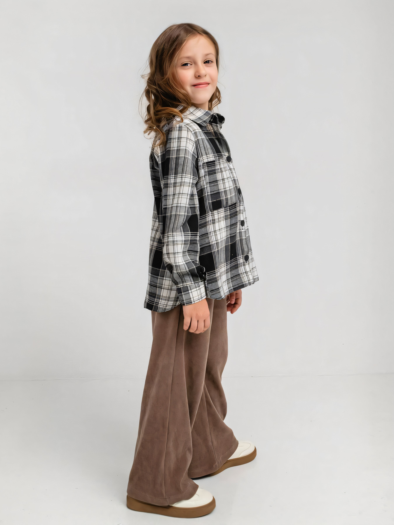 Дитяча фланелева сорочка на ґудзиках для дівчинки, Чорний Denchik (dn-8578_5) модель dn-8578-5-chornij Дитяча фланелева сорочка на ґудзиках для дівчинки, Чорний Denchik (dn-8578_5) модель dn-8578-5-chornij Фото