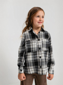 Дитяча фланелева сорочка на ґудзиках для дівчинки, Чорний Denchik (dn-8578_5) модель dn-8578-5-chornij Дитяча фланелева сорочка на ґудзиках для дівчинки, Чорний Denchik (dn-8578_5) модель dn-8578-5-chornij Фото