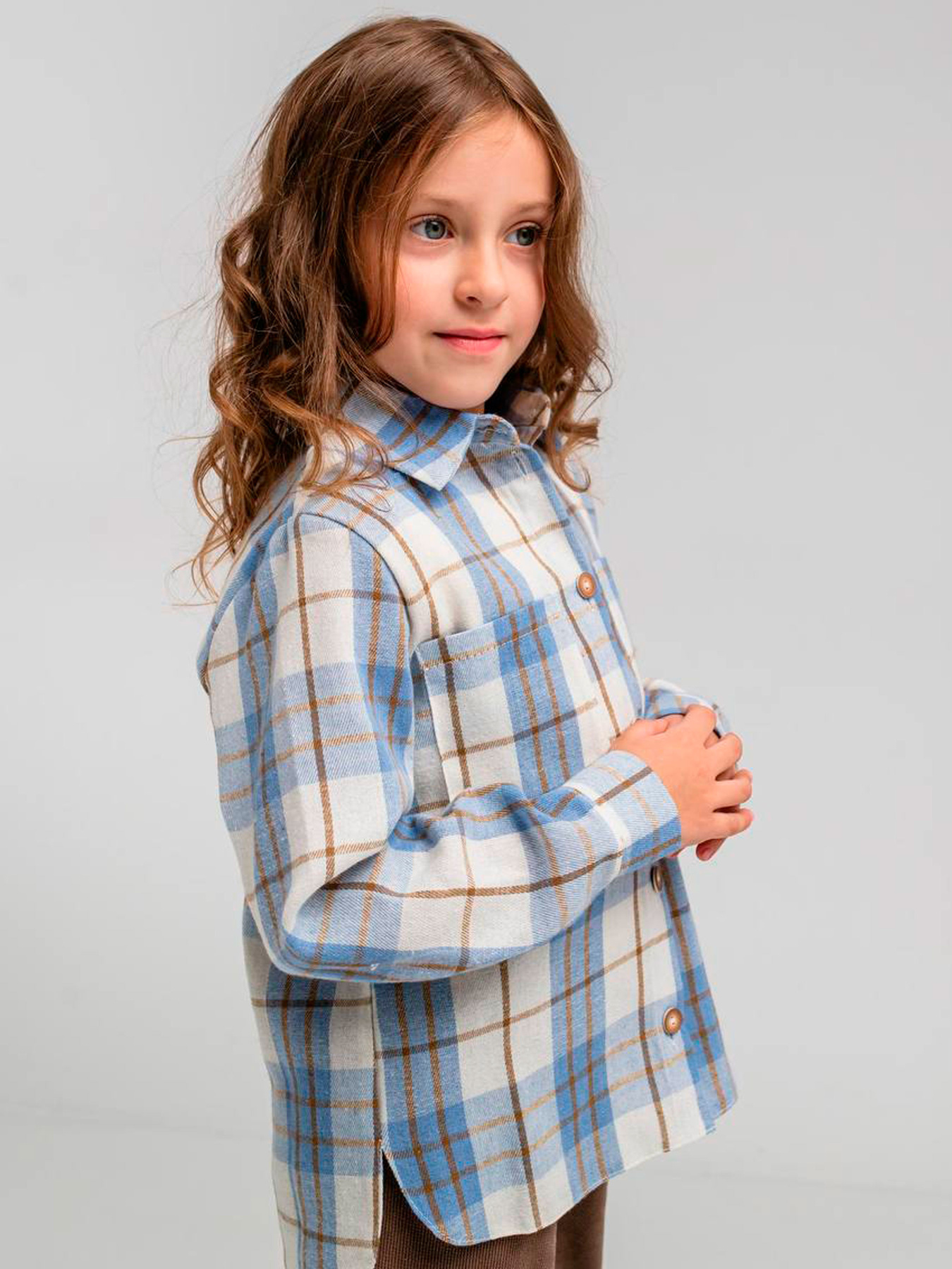 Дитяча фланелева сорочка в клітинку для дівчинки, Блакитний Denchik (dn-8578_3) модель dn-8578-3-blakitnij Дитяча фланелева сорочка в клітинку для дівчинки, Блакитний Denchik (dn-8578_3) модель dn-8578-3-blakitnij Фото