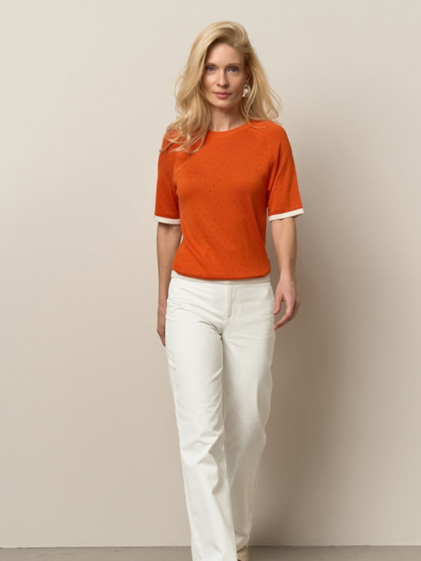 Жіночий топ реглан з ажурним візерунком, Помаранчевий TrikoBakh (2918) модель 2918-pomaranchevij Жіночий топ реглан з ажурним візерунком, Помаранчевий TrikoBakh (2918) модель 2918-pomaranchevij Фото