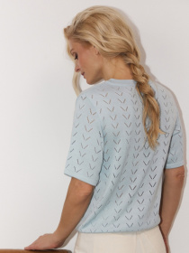 Жіночий ажурний топ із віскози, Блакитний TrikoBakh (2915) модель 2915-nebesnij Жіночий ажурний топ із віскози, Блакитний TrikoBakh (2915) модель 2915-nebesnij Фото