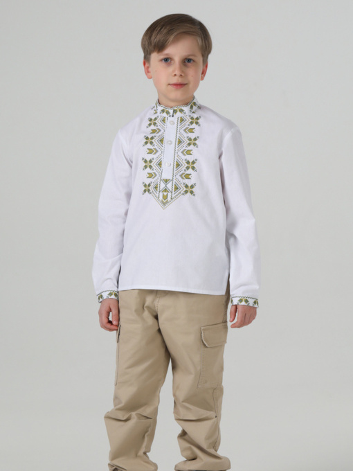 Вишиванки Folk Moda модель fm3106-blij Фото