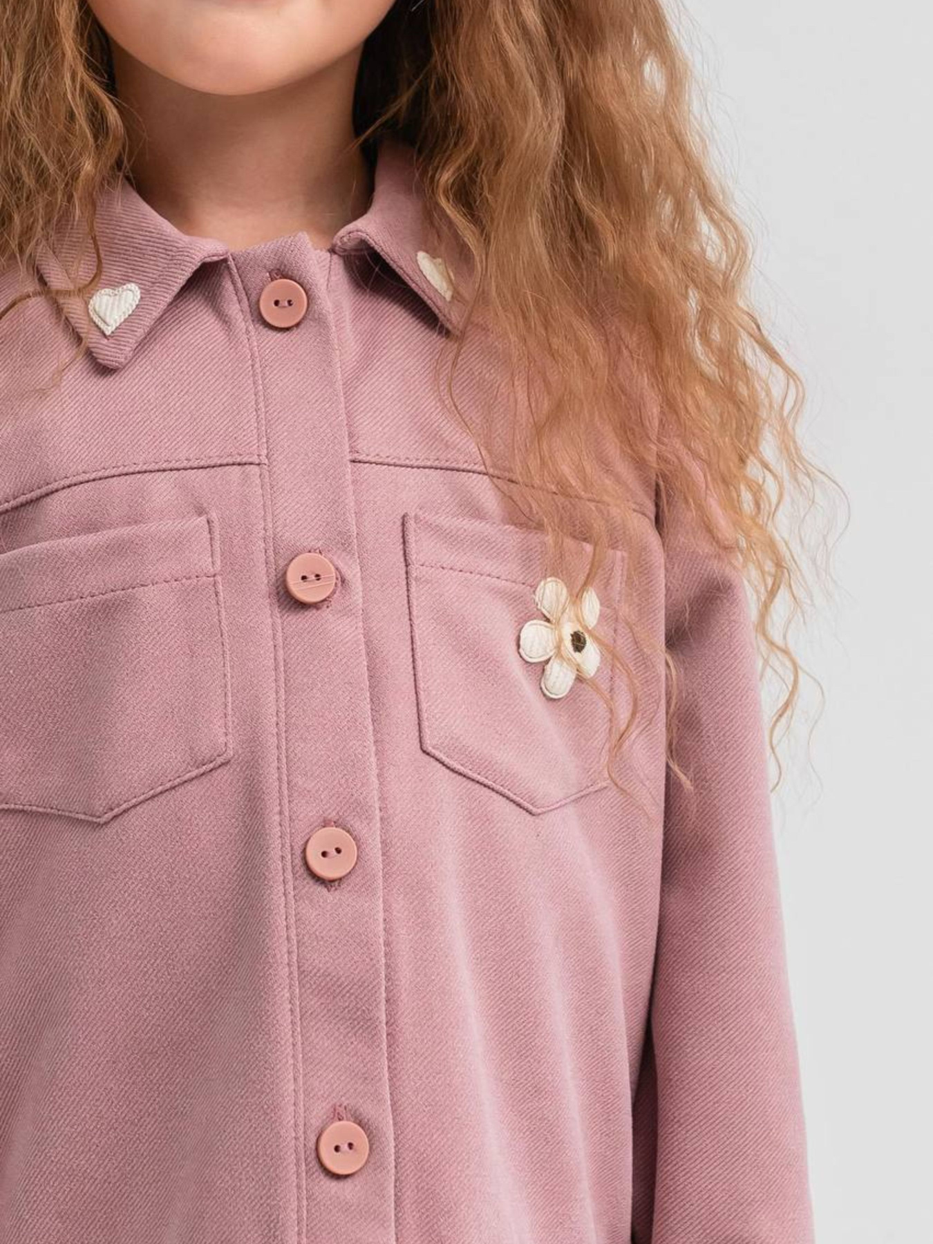 Замшевий костюм для дівчинки «Анжеліка» (кофта та брюки), Пудровий Denchik (dn-8580) модель dn-8580-pudrovij Фото