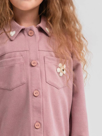 Замшевий костюм для дівчинки «Анжеліка» (кофта та брюки), Пудровий Denchik (dn-8580) модель dn-8580-pudrovij Фото