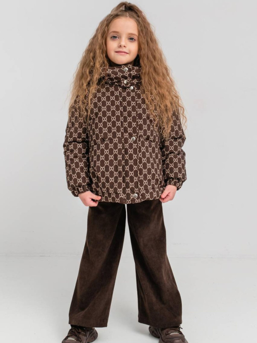 Дитяча демісезонна куртка для дівчинки "Ліза", Коричневий Denchik (dn-8471_1) модель dn-8471-1-korichnevij Фото