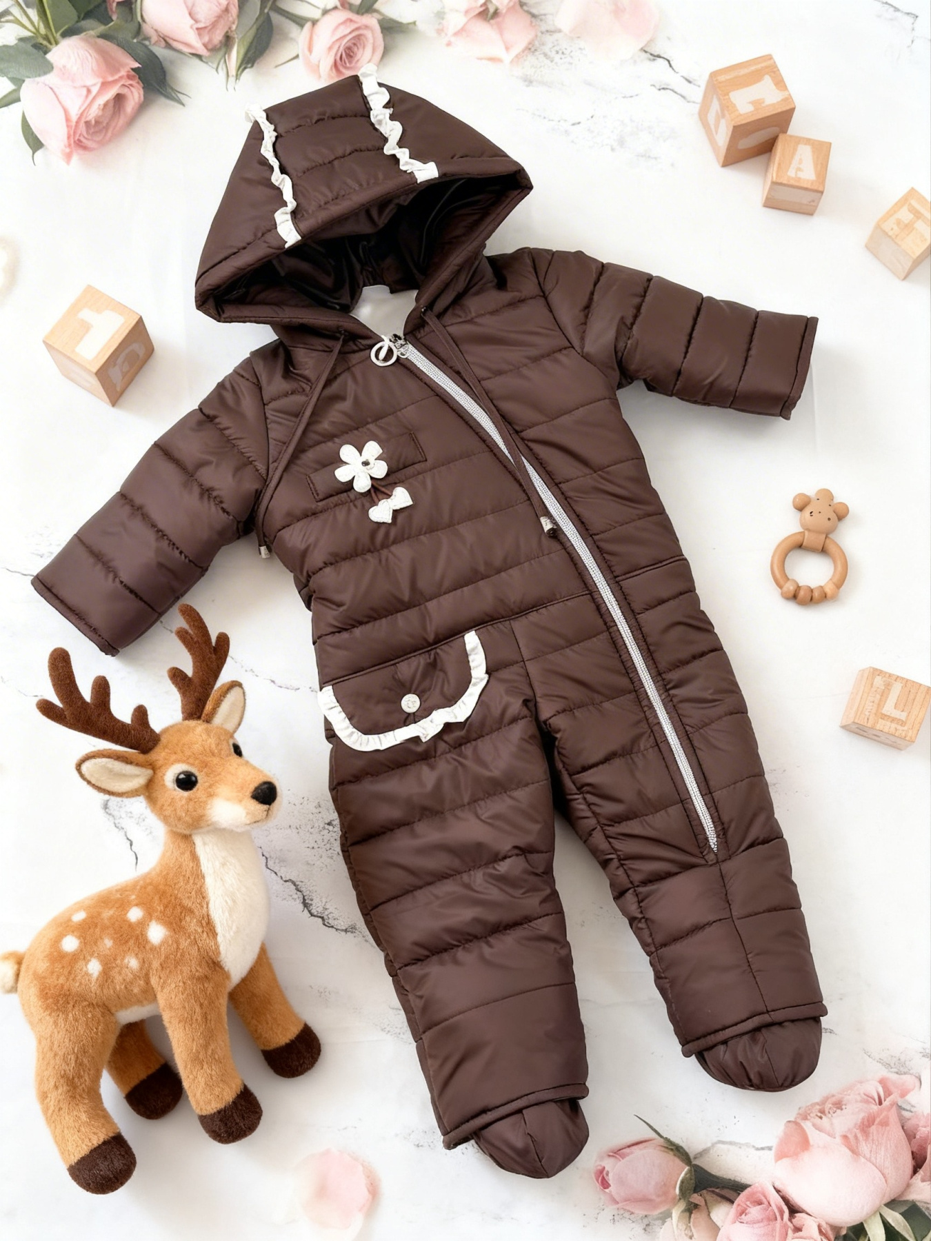 Комбінезони Denchik модель dn-8469-shokolad Фото