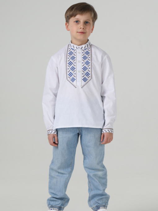 Вишиванки Folk Moda модель fm3097-blij Фото