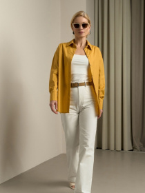 Жіноча сорочка вільного крою зі спущеним рукавом, Гірчичний​ TrikoBakh (3088) модель 3088-grchichnij Фото