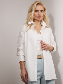 Жіноча сорочка вільного крою зі спущеним рукавом, Молочний TrikoBakh (3088) модель 3088-molochnij Фото