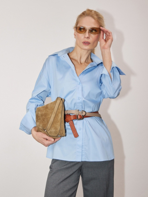 Жіноча сорочка вільного крою зі спущеним рукавом, Блакитний TrikoBakh (3088) модель 3088-nebesnij Фото