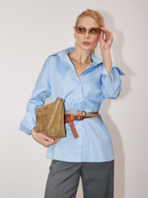 Жіноча сорочка вільного крою зі спущеним рукавом, Блакитний TrikoBakh (3088) модель 3088-nebesnij Фото