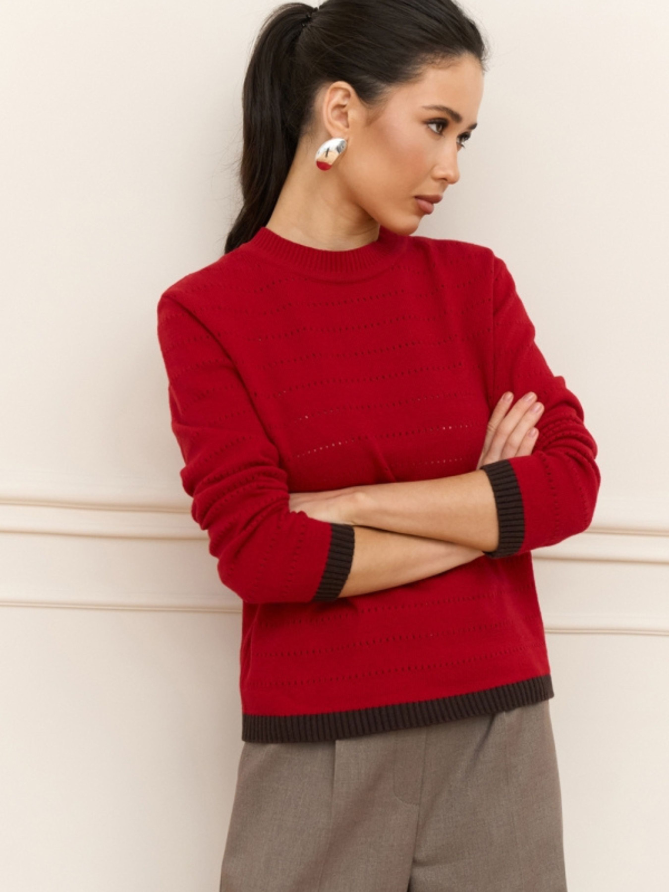 Свитры и кардиганы TrikoBakh модель 2920-marsala-shokolad Фото