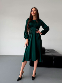 Жіноча шовкова міді сукня з довгим рукавом, Зелений Uaclothes (like16472) модель like16472-zelenj Фото