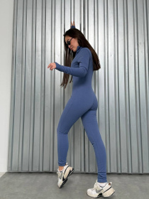 Жіночий комбінезон на флісі в рубчик, Синій Uaclothes (like16451) модель like16451-sinij Фото