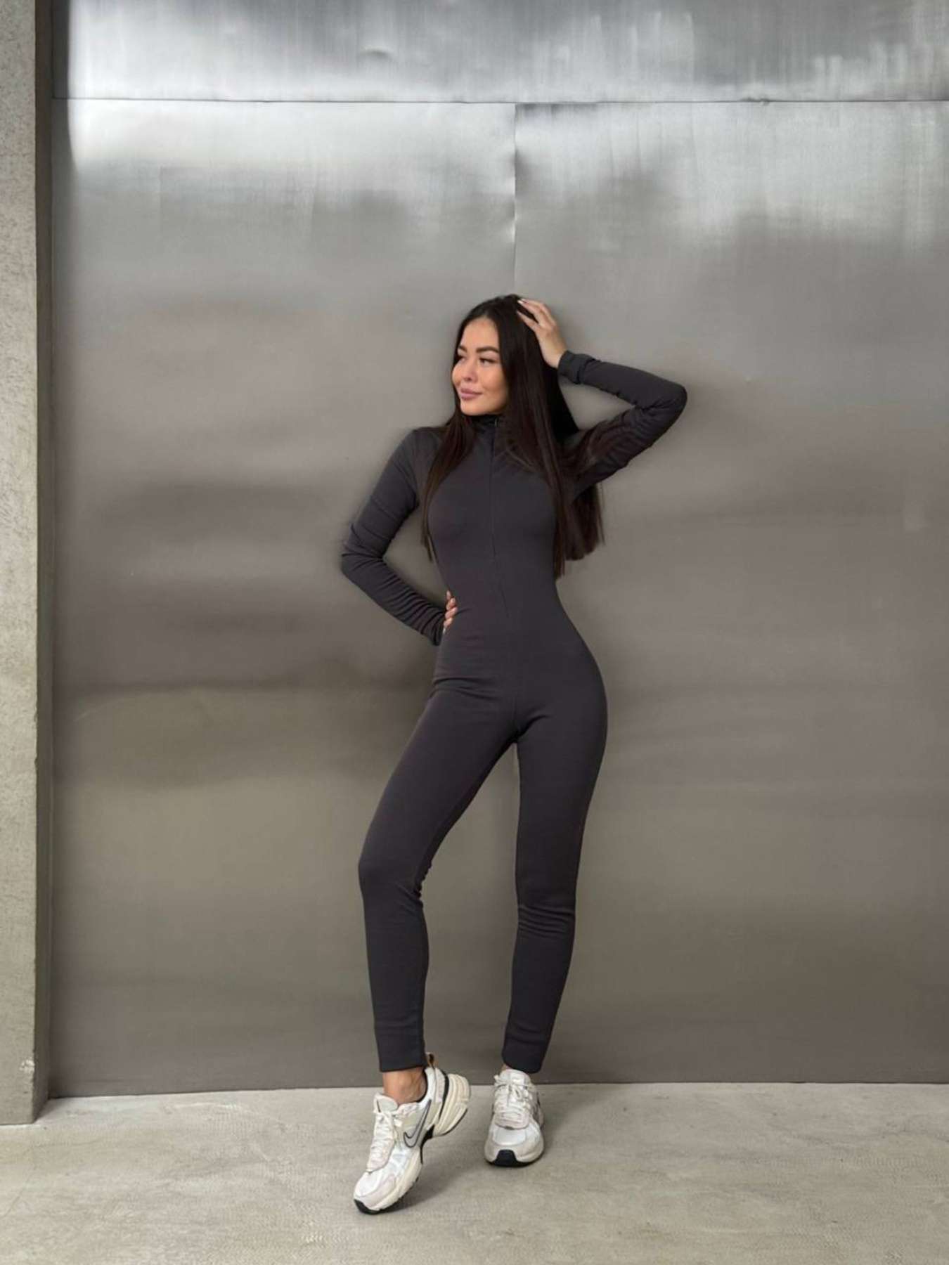 Жіночий комбінезон на флісі в рубчик, Графітовий Uaclothes (like16451) модель like16451-grafitovj Фото