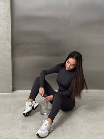 Жіночий комбінезон на флісі в рубчик, Графітовий Uaclothes (like16451) модель like16451-grafitovj Фото