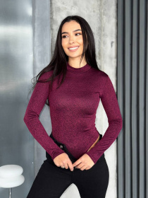 Жіночий блискучий боді з рукавом, Бордовий Uaclothes (like16439) модель like16439-bordovj Фото