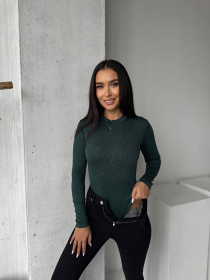 Жіночий блискучий боді з рукавом, Зелений Uaclothes (like16439) модель like16439-zelenj Фото