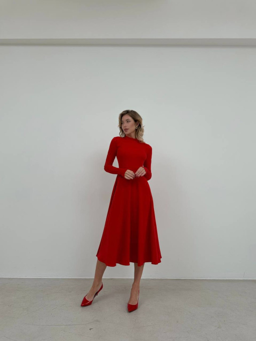 Жіноча еластична міді сукня кльош, Червоний Uaclothes (like16373) модель like16373-krasnj Фото