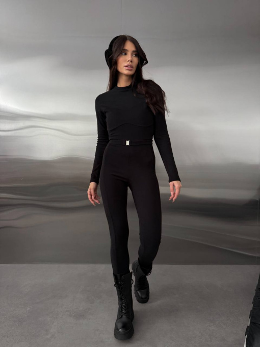 Жіночий базовий термокомбінезон на блискавці, Чорний Uaclothes (like16335) модель like16335-chernj Фото