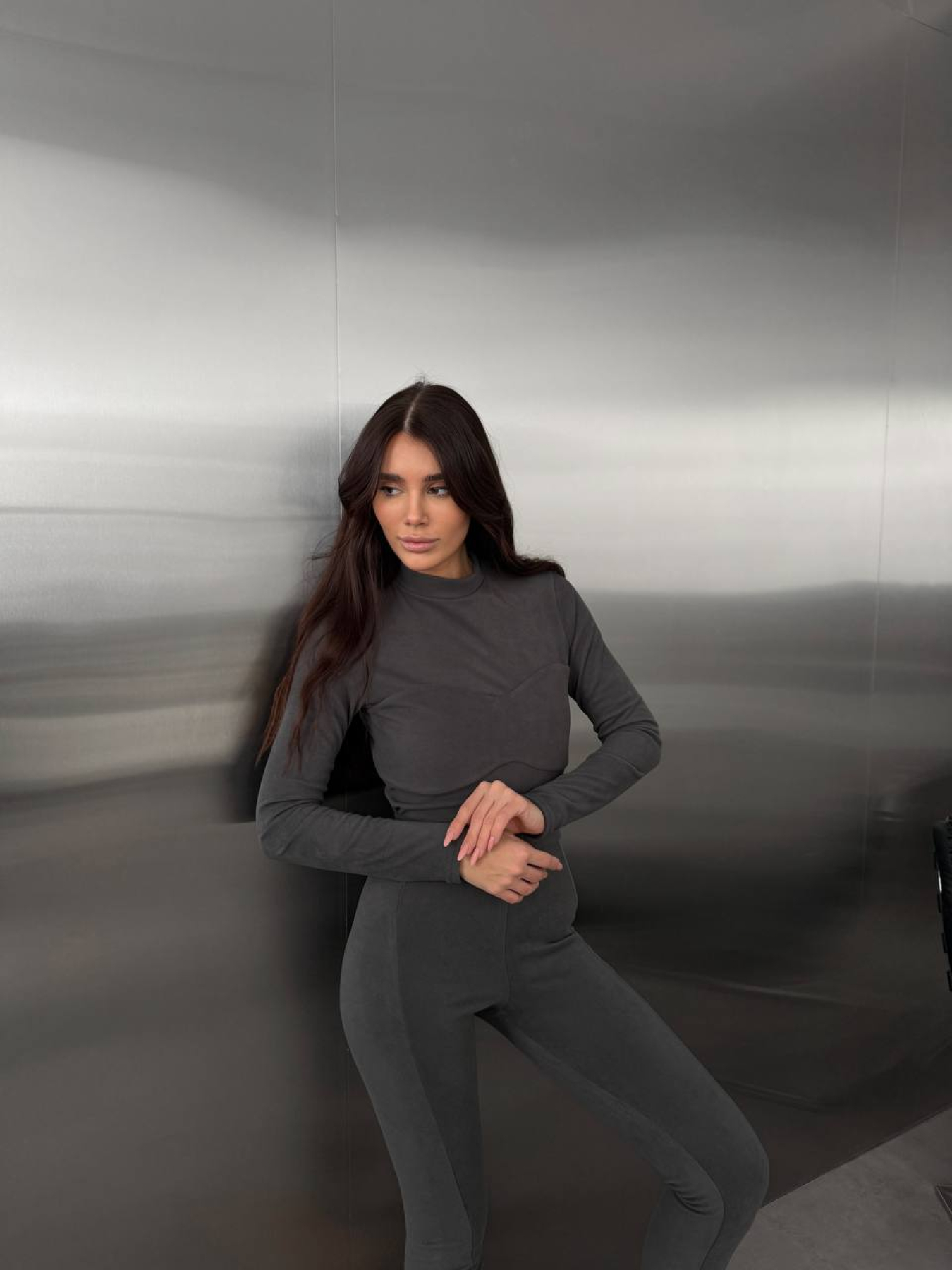 Жіночий базовий термокомбінезон на блискавці, Сірий Uaclothes (like16335) модель like16335-serj Фото