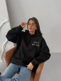 Жіноче тепле худі з малюнком, Чорний Uaclothes (like16217) модель like16217-chernj Жіноче тепле худі з малюнком, Чорний Uaclothes (like16217) модель like16217-chernj Фото