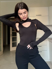 Жіночий боді і топ з довгим рукавом,  Uaclothes (like15962) модель like15962-chernj Фото