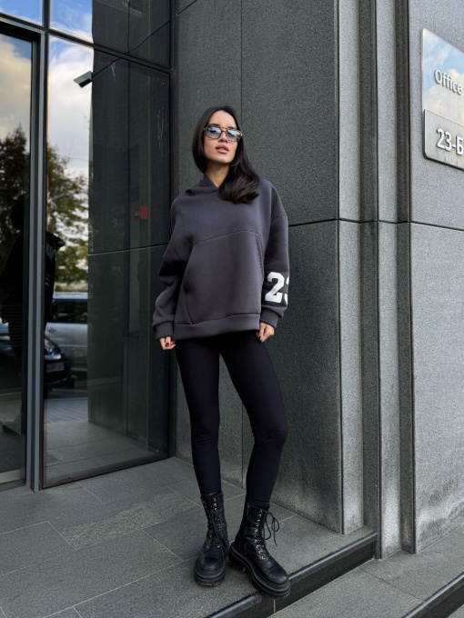 Жіноче спортивне худі на флісі, Графітовий Uaclothes (like15923) модель like15923-grafitovj Фото