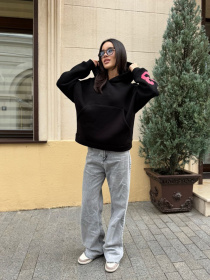 Жіноче спортивне худі на флісі, Чорний Uaclothes (like15923) модель like15923-chernj Жіноче спортивне худі на флісі, Чорний Uaclothes (like15923) модель like15923-chernj Фото