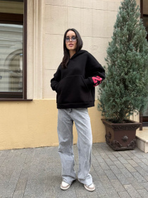 Жіноче спортивне худі на флісі, Чорний Uaclothes (like15923) модель like15923-chernj Фото