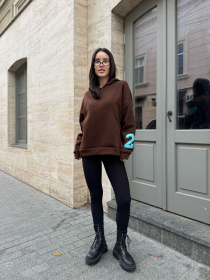 Жіноче спортивне худі на флісі, Коричневий Uaclothes (like15923) модель like15923-korichnevj Фото