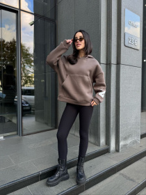 Жіноче спортивне худі на флісі, Капучино Uaclothes (like15923) модель like15923-kofejnij Жіноче спортивне худі на флісі, Капучино Uaclothes (like15923) модель like15923-kofejnij Фото