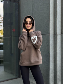 Жіноче спортивне худі на флісі, Капучино Uaclothes (like15923) модель like15923-kofejnij Жіноче спортивне худі на флісі, Капучино Uaclothes (like15923) модель like15923-kofejnij Фото