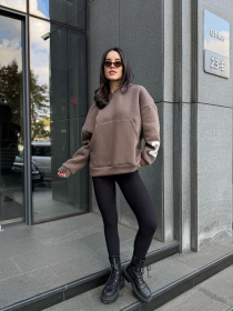Жіноче спортивне худі на флісі, Капучино Uaclothes (like15923) модель like15923-kofejnij Фото