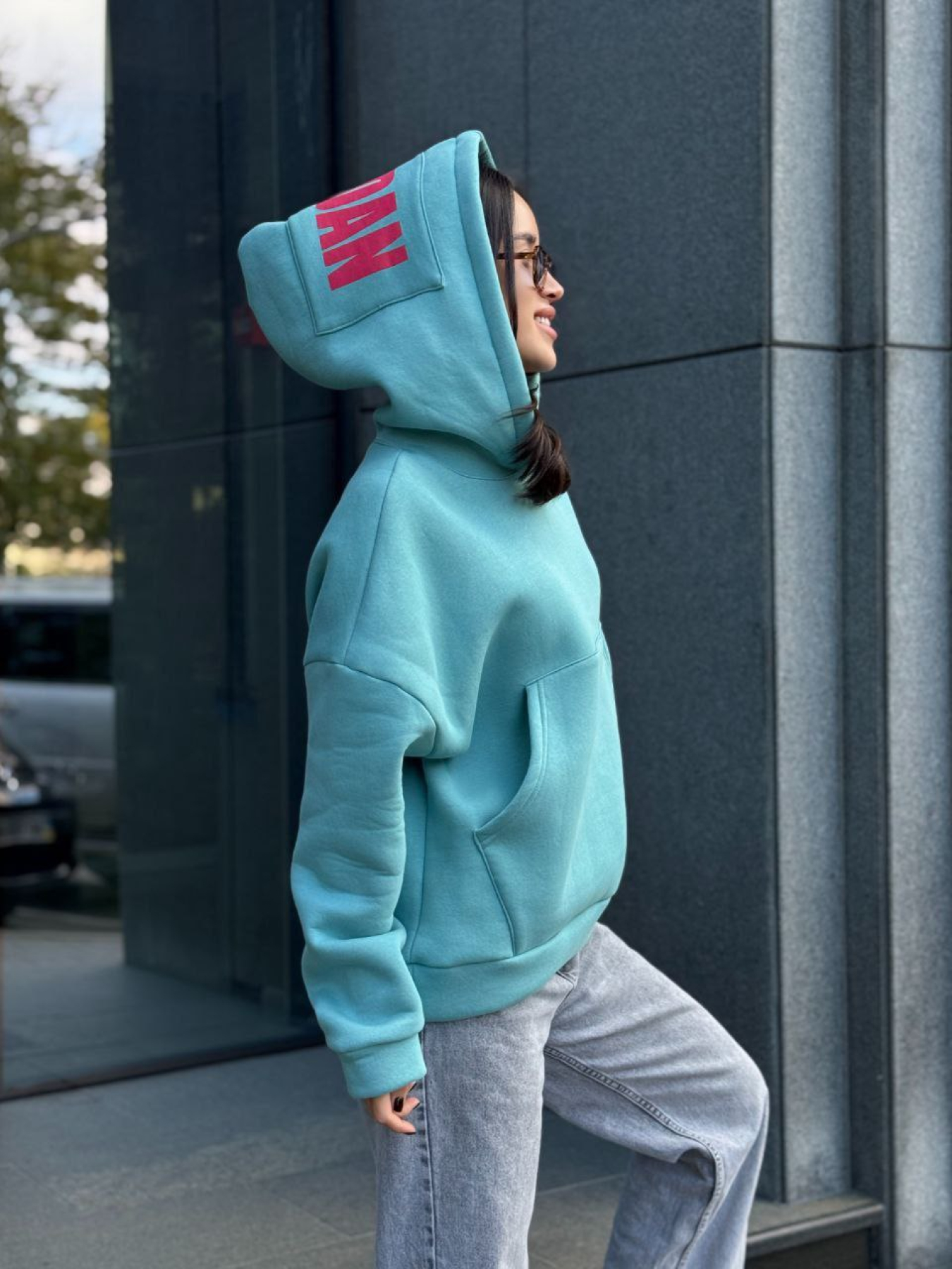 Жіноче спортивне худі на флісі, Ментоловий Uaclothes (like15923) модель like15923-mqtnj Фото