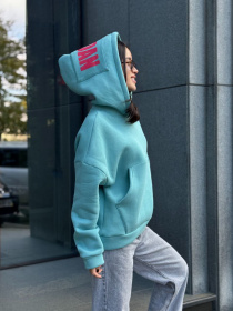 Жіноче спортивне худі на флісі, Ментоловий Uaclothes (like15923) модель like15923-mqtnj Фото