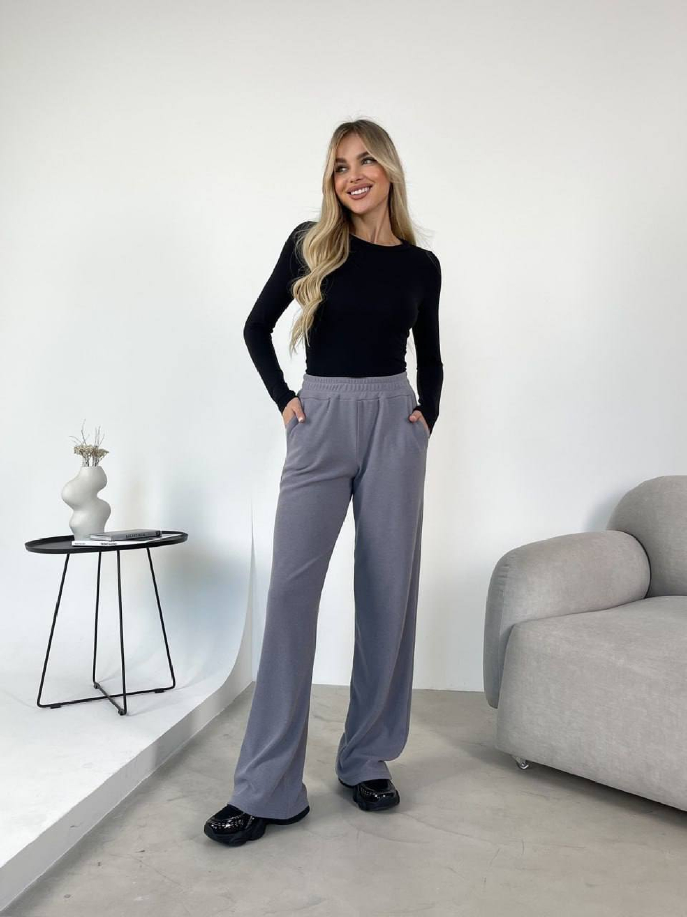 Жіночі штани із ангори з кишенями, Графітовий Uaclothes (like15822) модель like15822-grafitovj Фото