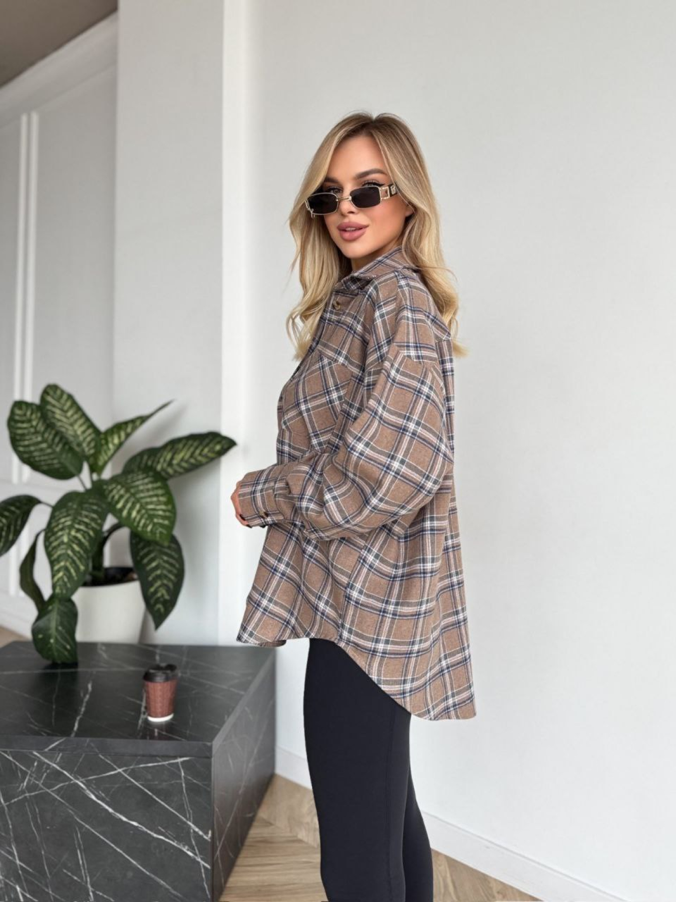 Сорочка в клітинку Uaclothes модель like15667-bezhevj Фото