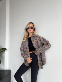 Сорочка в клітинку Uaclothes модель like15667-bezhevj Фото