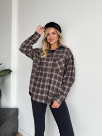 Сорочка в клітинку Uaclothes модель like15667-kofejnij Фото