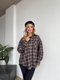 Сорочка в клітинку Uaclothes модель like15667-kofejnij Фото