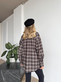 Сорочка в клітинку Uaclothes модель like15667-kofejnij Фото